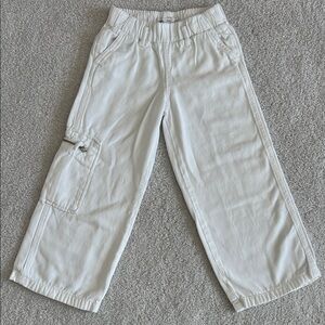 Zara Girls Cargo-Style Kids Jeans with Elastic Waist - white - size 6